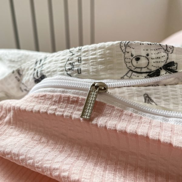 Juego de Funda Nórdica de Algodón Lavado con Jacquard Gentleman Bear