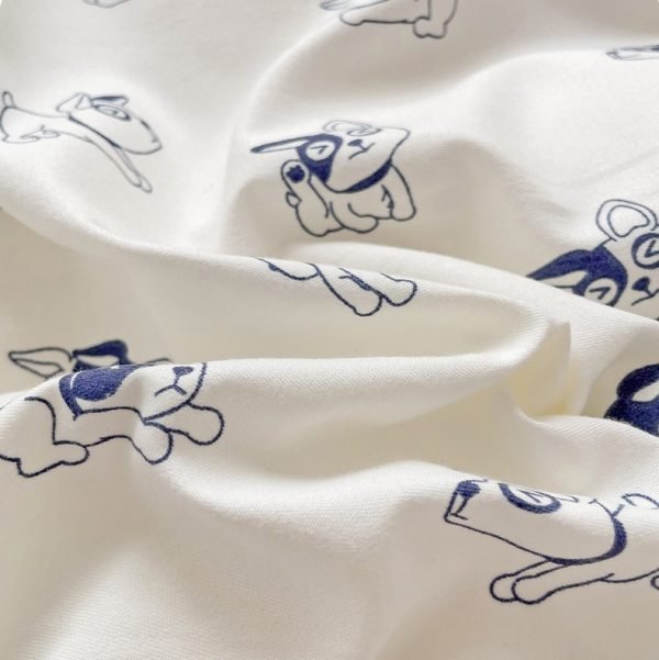 Juego de Funda Nórdica de Algodón 4 Piezas Lijado Happy Dog