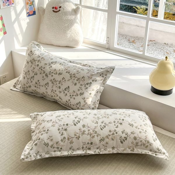Juego de Funda Nórdica de Algodón 4 Piezas Lijado Aroma Flower