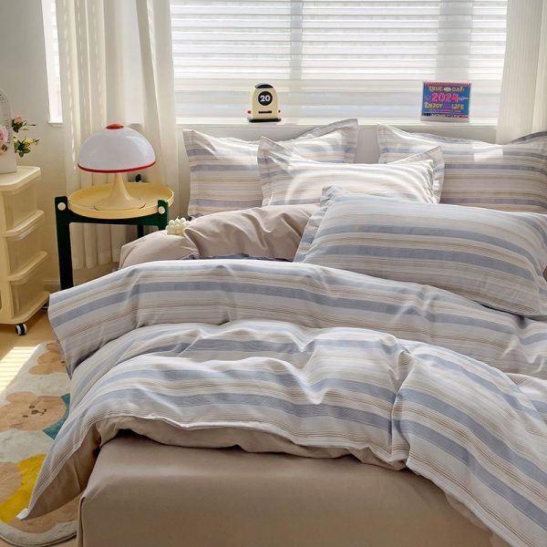 Juego de Funda Nórdica de Algodón 4 Piezas Lijado Lazy Morning