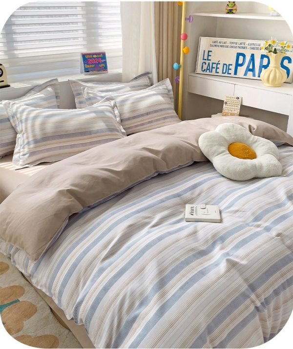 Juego de Funda Nórdica de Algodón 4 Piezas Lijado Lazy Morning