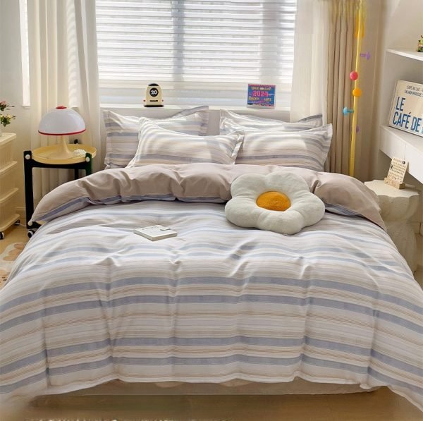 Juego de Funda Nórdica de Algodón 4 Piezas Lijado Lazy Morning