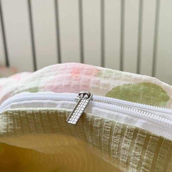 Juego de Funda Nórdica de Algodón Lavado con Jacquard Flores y Hojas