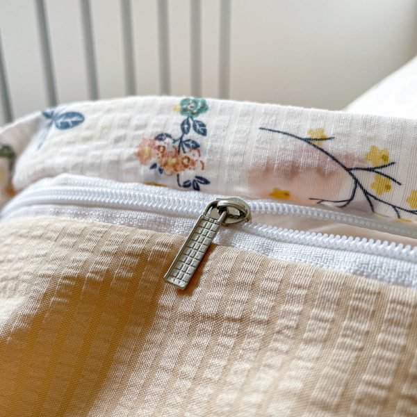 Juego de Funda Nórdica de Algodón Lavado con Jacquard Flores HX