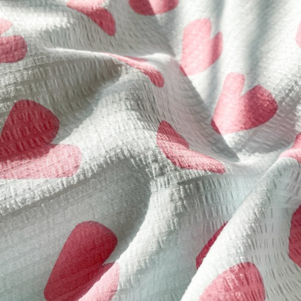 Juego de Funda Nórdica de Algodón Lavado con Jacquard Corazón Dulce