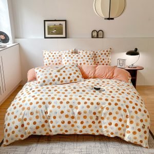 Juego de Funda Nórdica de Algodón Lavado con Jacquard Calabacita