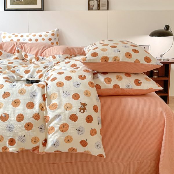 Juego de Funda Nórdica de Algodón Lavado con Jacquard Calabacita
