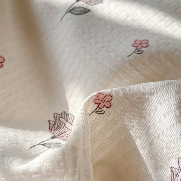 Juego de Funda Nórdica de Algodón Lavado con Jacquard Flores YM