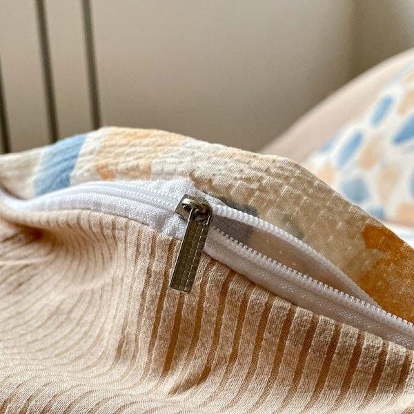 Juego de Funda Nórdica de Algodón Lavado con Jacquard Hojas