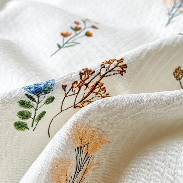 Juego de Funda Nórdica de Algodón Lavado con Jacquard Flores YR