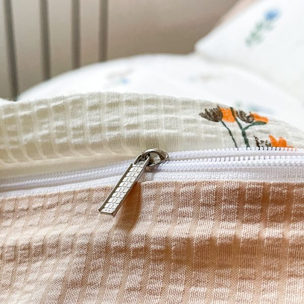 Juego de Funda Nórdica de Algodón Lavado con Jacquard Flores YR