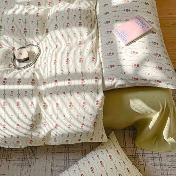 Juego de Funda Nórdica de Algodón Lavado con Jacquard Rosita
