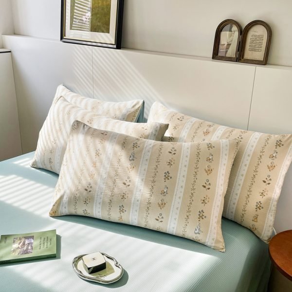 Juego de Funda Nórdica de Algodón Lavado con Jacquard Flores y Ramas