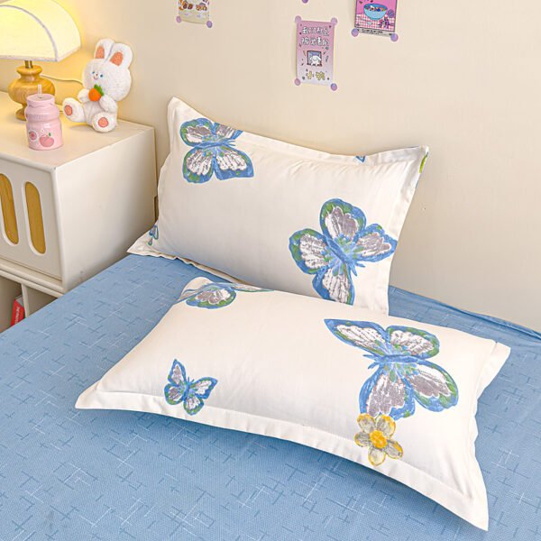 Juego de Funda Nórdica de Algodón 4 Piezas Lijado Estampado