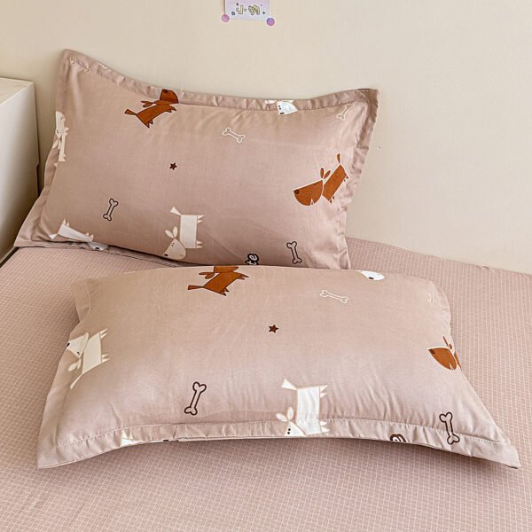 Juego de Funda Nórdica de Algodón 4 Piezas Lijado Estampado