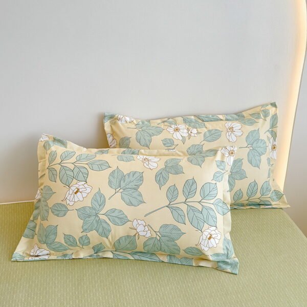 Juego de Funda Nórdica de Algodón 4 Piezas Lijado Estampado