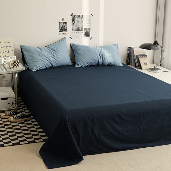 Juego de Funda Nórdica de Algodón 4 Piezas Lavado Color AzulClaro AzulIntenso