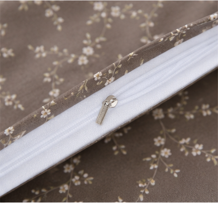 棕底碎花 3 Juego de Funda Nórdica de Algodón 4 Piezas LD ZONGDISUIHUA